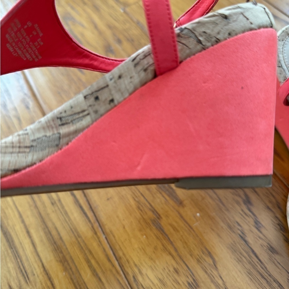 Lauren Ralph Lauren Jeannie Coral Logo Wedge Sandals Thong Flip Flop 6 - Picture 13 of 13